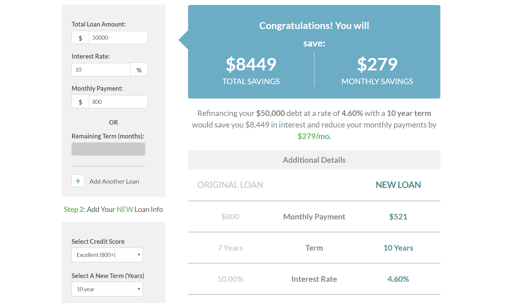 Student Loan Refinancing Calculator