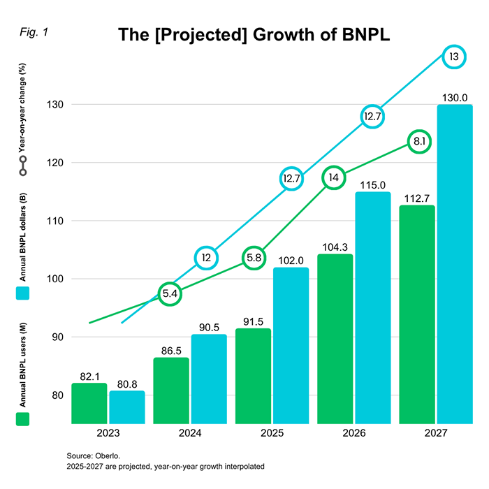 Buy Now Pay Later Growth chart