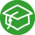 Graduation cap with green background