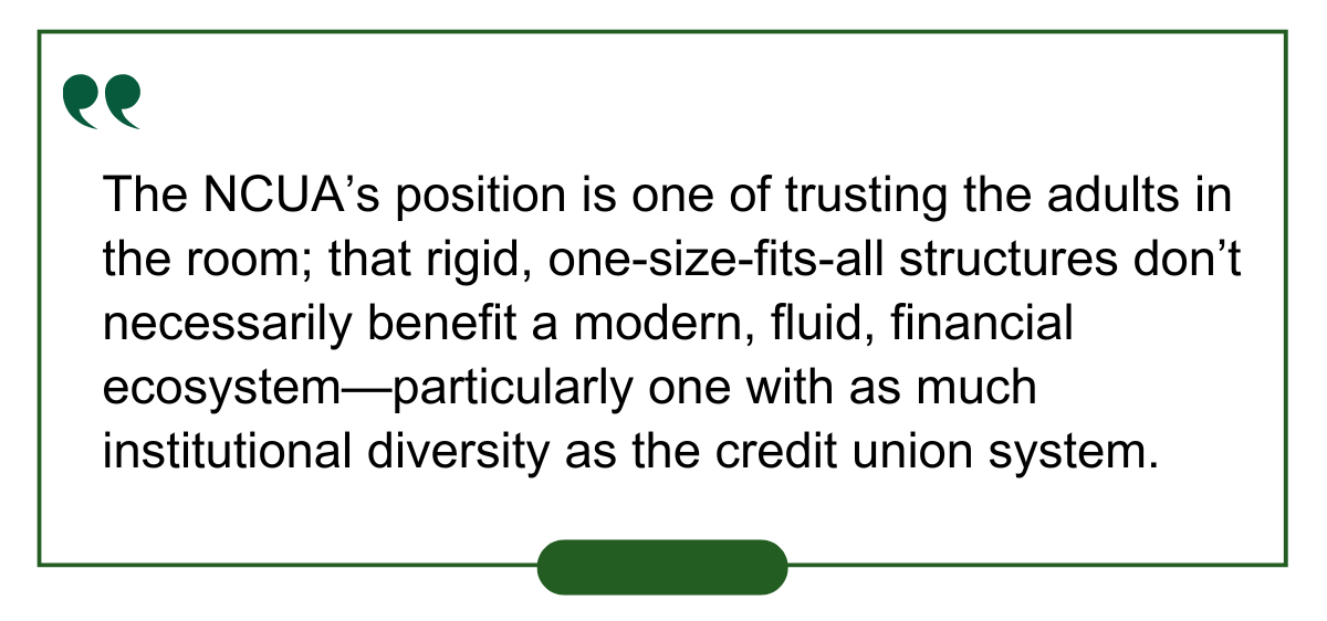 Quote for NCUA's position.